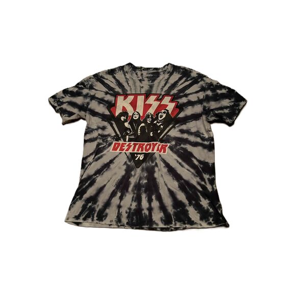 Liquid Blue KISS Destroyer 76 Tour Tie Dye Graphic Band T-Shirt Size XL - Picture 1 of 5